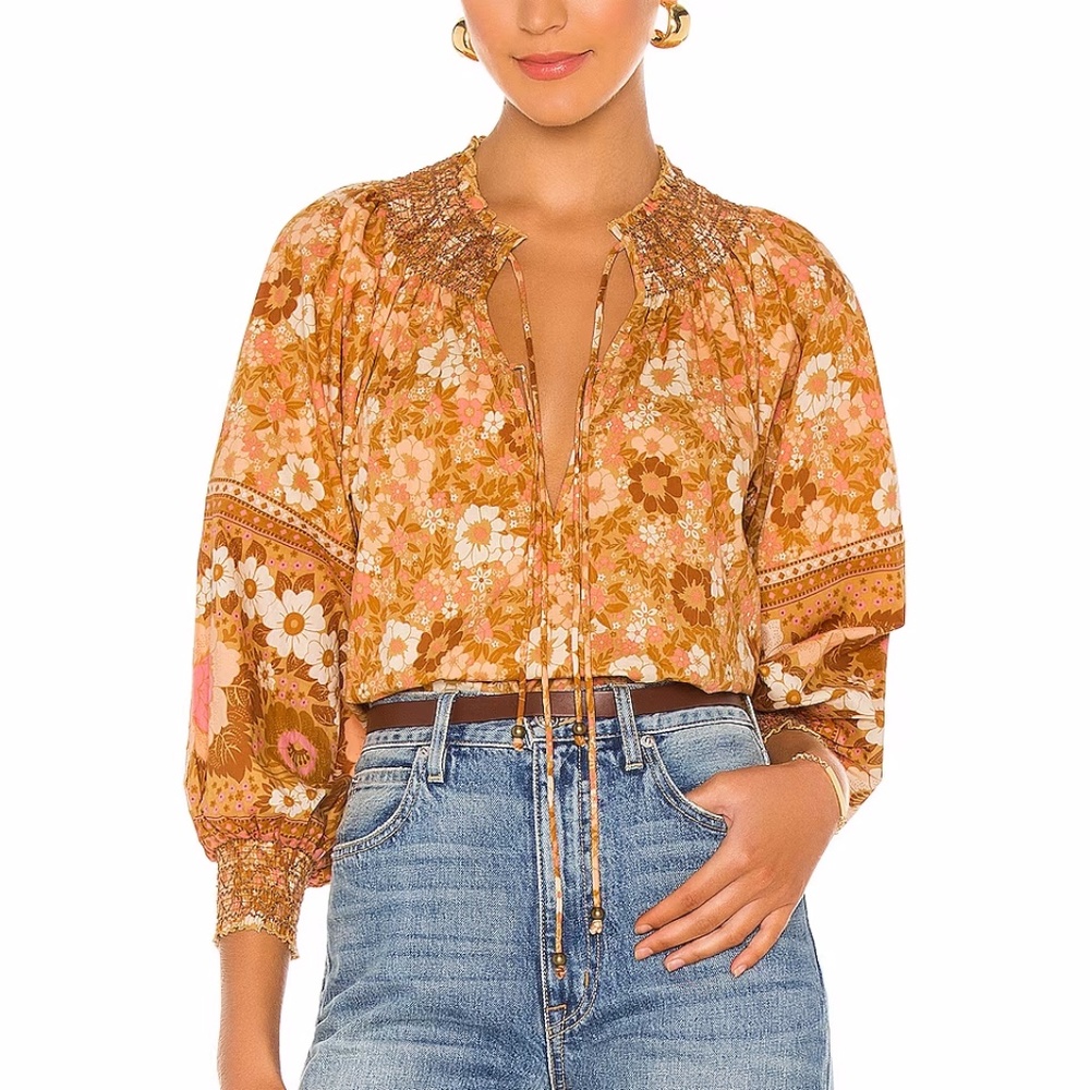 SPELL Anne Blouse in Peach NWOT Size XS